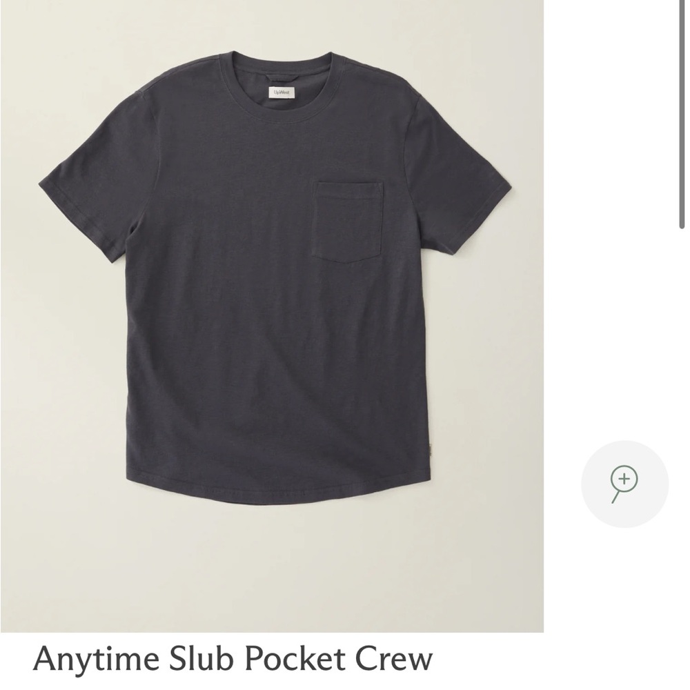 UpWest- Anytime Slub Pocket Crew T Shirt Size Large